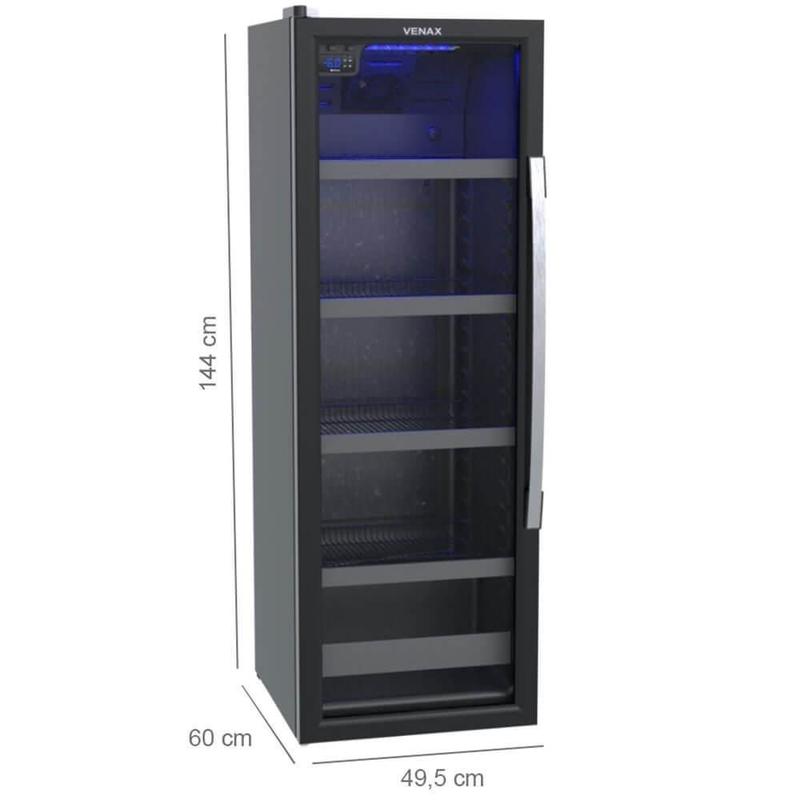 Cervejeira Venax Blue Light 200 Litros Porta Invertida Preto Fosco